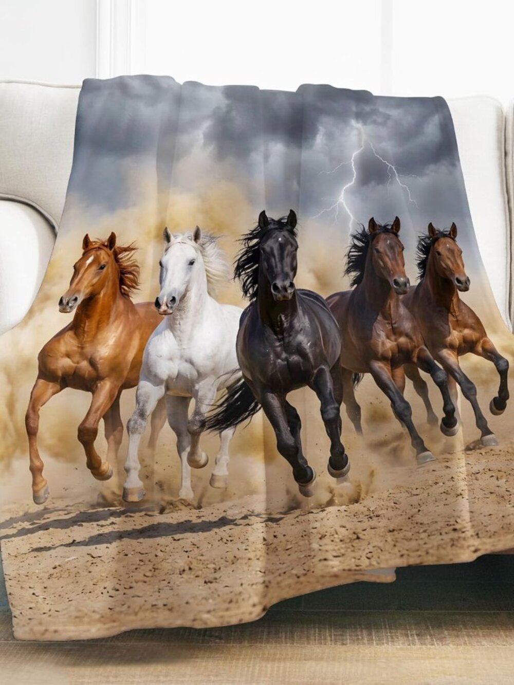 Galloping Horse Blanket Gifts for Men Women Girls 60"x50", Cowgirl Cowboy Wester